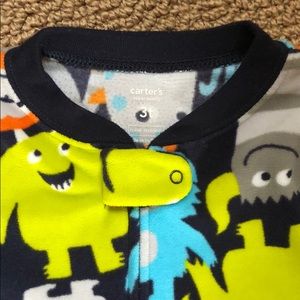 Carter's Pajamas - Carter’s 3T Monster footed zipper sleeper EUC Carter's Pajamas - Carter’s 3T Monster footed zipper sleeper EUC